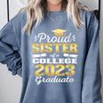 Proud Sister Of 2023 College Graduate Family 23 Graduation Comfort Colors Sweatshirt Blue Jean