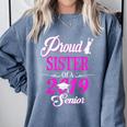 Proud SISTER Of A Class 2019 Senior Tshirt Graduation Comfort Colors Sweatshirt Blue Jean