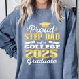 Proud Step Dad Of 2025 College Graduate Family 25 Graduation Comfort Colors Sweatshirt Blue Jean