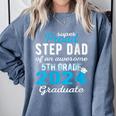 Proud Step Dad Of 5th Grade Graduate 2024 Family Graduation Comfort Colors Sweatshirt Blue Jean