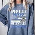 Proud Wife Of a State Trooper Police Officer Graduation Comfort Colors Sweatshirt Blue Jean