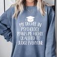 Psychology Major Graduation Comfort Colors Sweatshirt Blue Jean