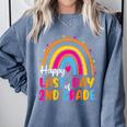Rainbow Last Day Of 2nd Grade Teacher Student Graduation For Men Women Kids Comfort Colors Sweatshirt Blue Jean