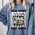 Read Books Stay Weird Book Lover Joke Introvert Reading Premium Comfort Colors Sweatshirt Blue Jean