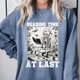 Reading Time At Last Book Lover Introvert Skeleton Reading Comfort Colors Sweatshirt Blue Jean Reading Time At Last Book Lover Introvert Skeleton Reading Comfort Colors Sweatshirt Blue Jean