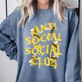 Retro Anti Social Club Bees Introvert Women Men Comfort Colors Sweatshirt Blue Jean