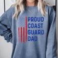 Retro Proud Coast Guard Dad Graduation Dad Usa Flag Outfit Comfort Colors Sweatshirt Blue Jean