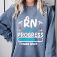 RN In Progress Loading Future Nurse Graduation Lover Comfort Colors Sweatshirt Blue Jean