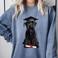 Russian Terrier Dog Graduation Cap Graduate Owner Grad Comfort Colors Sweatshirt Blue Jean