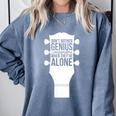 Sarcastic Jokes Genius Songwriters Are Introvert Guitarist Comfort Colors Sweatshirt Blue Jean