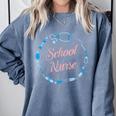 School Nurse Cute Adult Graduation Tshirt Nurses Fun Comfort Colors Sweatshirt Blue Jean