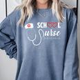 School Nurse Nursing Graduate School Graduation Comfort Colors Sweatshirt Blue Jean
