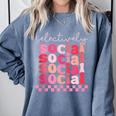 Selectively Social Sarcastic Introvert Humor Comfort Colors Sweatshirt Blue Jean