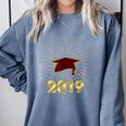 Senior 2019 Graduation Shirt Burgundy Gold Class Colors G23 Comfort Colors Sweatshirt Blue Jean