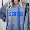 Senior 2024 Graphic Class Of 2024 Graduation Graphic Comfort Colors Sweatshirt Blue Jean