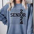 Senior 2024 Class Of 2024 Graduation 2024 Women Boy Girl Comfort Colors Sweatshirt Blue Jean