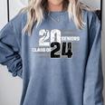 Senior 2024 Graduation Class Of 2024 Senior Women Boy Girl Comfort Colors Sweatshirt Blue Jean