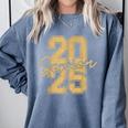 Senior 2025 Class Of 2025 Gold Senior Graduation Comfort Colors Sweatshirt Blue Jean