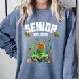 Senior 2025 Graduation Caterpillar For Kids Cute Coquette Comfort Colors Sweatshirt Blue Jean