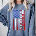 Senior 2026 Baseball American Flag Class Of 2026 Graduation Comfort Colors Sweatshirt Blue Jean