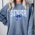 Senior 2026 Class Of 2026 Toile Coquette Bow Graduation 2026 Comfort Colors Sweatshirt Blue Jean