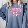 Senior 2026 Coquette Pink Bow Class Of 2026 Graduation Girls Comfort Colors Sweatshirt Blue Jean