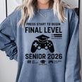 Senior 2026 Final Level Gamer Graduation 2026 Comfort Colors Sweatshirt Blue Jean