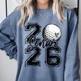 Senior 2026 Golf Player Heart Graduation Girls Teens Comfort Colors Sweatshirt Blue Jean