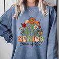Senior 2026 Graduate Class Of 2026 Wildflowers Graduation Comfort Colors Sweatshirt Blue Jean