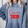 Senior 2026 Retro Class Of 2026 Graduation For Students Comfort Colors Sweatshirt Blue Jean