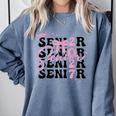Senior 2027 Class Of 2027 Coquette Pink Bow Graduation 2027 Comfort Colors Sweatshirt Blue Jean