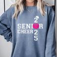 Senior Cheerleader Cheer Class Of 2025 Graduation Graduate Comfort Colors Sweatshirt Blue Jean