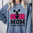 Senior Cheerleader Mom Cheer Class Of 2025 Graduation Women Comfort Colors Sweatshirt Blue Jean