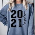 Senior Class Of 2021 Graduation High School College Comfort Colors Sweatshirt Blue Jean