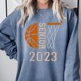 Senior Class Of 2023 Graduation Basketball Team Graduate Comfort Colors Sweatshirt Blue Jean