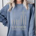 Senior Class Of 2025 USA Flag Cross Christian Graduation Comfort Colors Sweatshirt Blue Jean