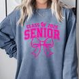 Senior Class Of 2026 Coquette Pink Bow Graduation 2026 Comfort Colors Sweatshirt Blue Jean