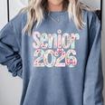 Senior Class Of 2026 Graduation 2026 Coquette Pink Bow Cute Comfort Colors Sweatshirt Blue Jean
