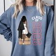 Senior Class Of 2026 Melanin Girl 2026 Graduation Comfort Colors Sweatshirt Blue Jean