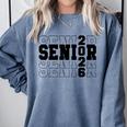 Senior Class Of 2026 Varsity Text Graduation Comfort Colors Sweatshirt Blue Jean