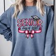 Senior Class Of 2027 Coquette Pink Bow Graduation 2027 Women Comfort Colors Sweatshirt Blue Jean