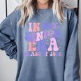 In My Senior Era Class Of 2025 Groovy Senior 2025 Graduation Comfort Colors Sweatshirt Blue Jean