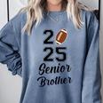 Senior Football Brother Class Of 2025 Graduation Graduate Comfort Colors Sweatshirt Blue Jean