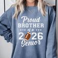 Senior Football Brother Class Of 2026 Graduation Graduate Comfort Colors Sweatshirt Blue Jean