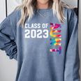 Senior Graduation Class Of 2023 Aunt Senior Tie Dye Comfort Colors Sweatshirt Blue Jean