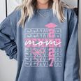 Senior Mom 2027 Class Of 2027 Coquette Bow Graduation 2027 Comfort Colors Sweatshirt Blue Jean