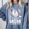 Senior Mom Class Of 2026 Baseball Graduation Heart Comfort Colors Sweatshirt Blue Jean