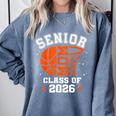 Senior Mom Class Of 2026 Basketball Graduation Comfort Colors Sweatshirt Blue Jean