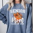 Senior Mom Class Of 2026 Coquette Bow Basketball Graduation Comfort Colors Sweatshirt Blue Jean