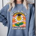 Senior Mom Class Of 2026 Daisy Flower Retro Graduation Comfort Colors Sweatshirt Blue Jean